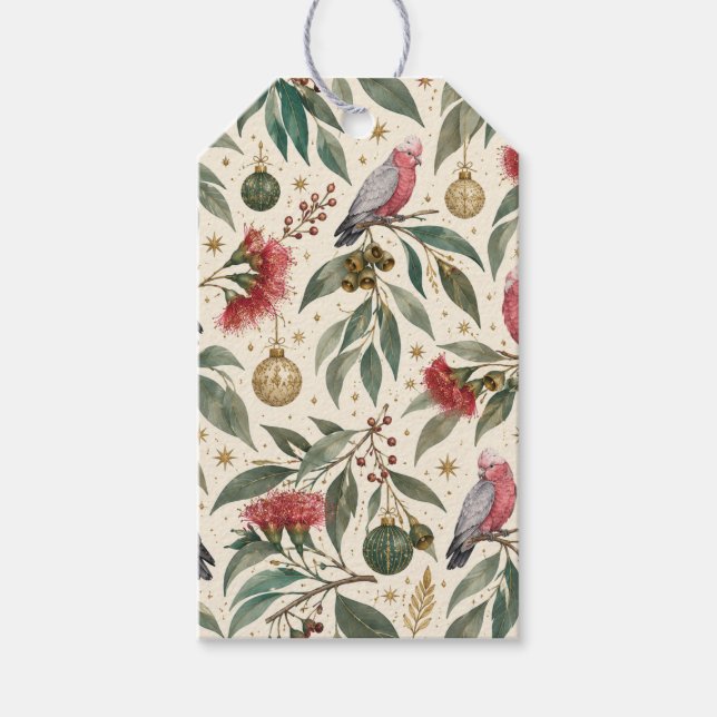 Eleganta botaniska julpresentkort presentetikett (Framsidan)