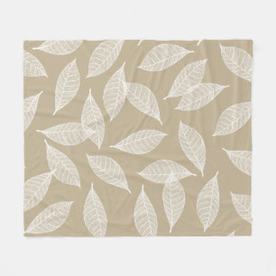 Eleganta botaniska vitlövskelett & Taupe Fleecefilt