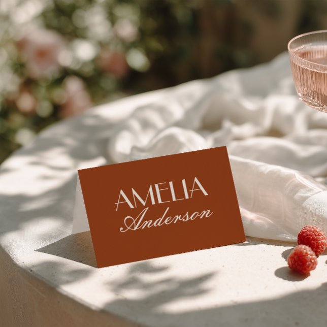 Eleganta brända orange pengar bröllopsplatskort bordsnummer (Skapare uppladdad)