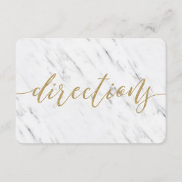 Eleganta bröllaksanvisningar i vit marmor och guld inbjudningar