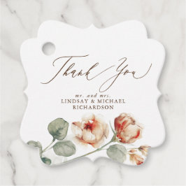 Eleganta bröllop tack för att du kom Orange Blommo Gåvor Etiketter