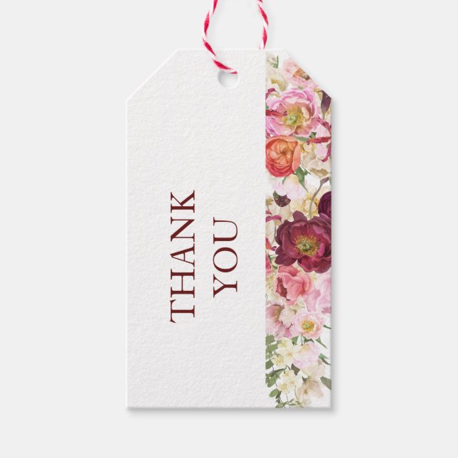 ELEGANTA Bröllopsblommor Presentetikett (Framsidan)