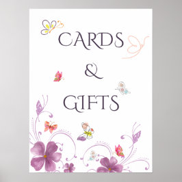 Eleganta Bröllopsdagsfjärilar Bröllopspresentkort  Poster