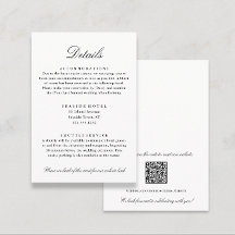 Eleganta bröllopsdetaljer Hotellinfo QR-kod