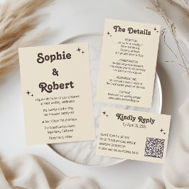 Eleganta bröllopsdetaljer med retrotypografi tilläggskort