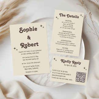Eleganta bröllopsdetaljer med retrotypografi tilläggskort