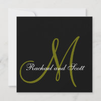 Eleganta bröllopsinbjudningar Monogramnamn Svart