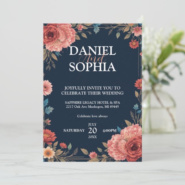 Eleganta bröllopsinbjudningsdesigns - Firar kärlek Inbjudningar (Stående Fram)