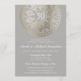 Eleganta bröllopsjubileumsinbjudningar guld folie inbjudningar