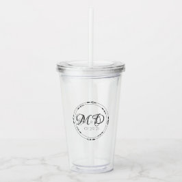 Eleganta brudparspilar cirkulär årsdag take away mugg