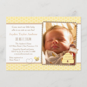 Eleganta Bumble Bee Baby Shower-inbjudningar Inbjudningar