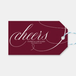 Eleganta Burgundy Marsala Skål Vinklass Etiketter