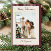 Eleganta Burgundy-ränder Jul Foto