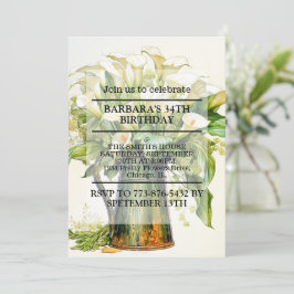 Eleganta Calla Lily Blommor Födelsedagsfest Inbjudningar