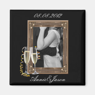 Eleganta Champagneglas Bröllop Magnet