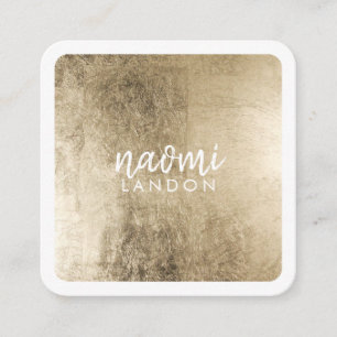 Eleganta chic guld- moderna kvadrerar minimalist fyrkantigt visitkort