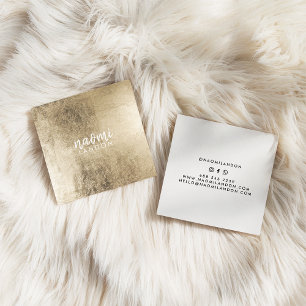 Eleganta chic guld- moderna kvadrerar minimalist fyrkantigt visitkort