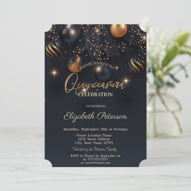 Eleganta Chic Prydnader  Quinceañera Inbjudningar (Stående Fram)