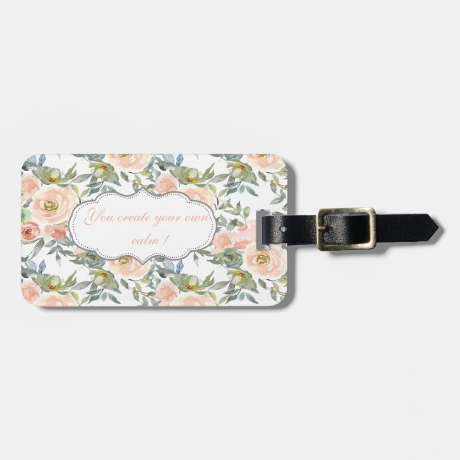 Eleganta Chic Rosor, Motiverande Meddelande  Bagagebricka (Horisontell Framsida)
