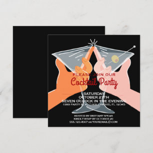 Eleganta cocktailpartyMartinis Inbjudningar