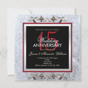 Eleganta Crystal & Gems 15-års bröllopsjubileum Inbjudningar