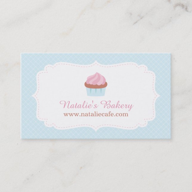 Eleganta Cupcake Patisserie Baker Affärskort Visitkort (Framsida)