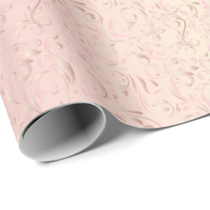 Eleganta damastast rosa rosor för design presentpapper