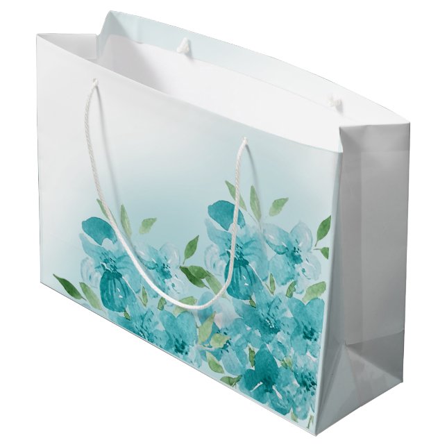 Eleganta dammiga blå akvarell fältblommor (Baksidan Vinklad)