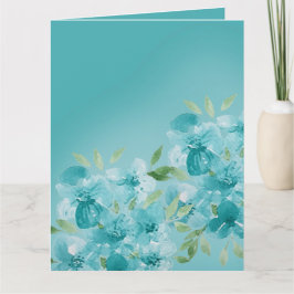Eleganta dammiga blå akvarell fältblommor kort