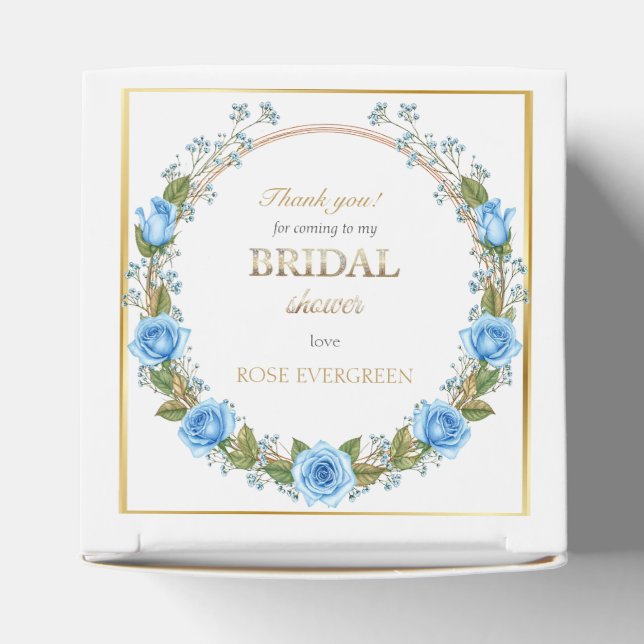 Eleganta dammiga blå rosor och gips presentaskar (Överdel)