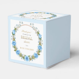 Eleganta dammiga blå rosor och gips presentaskar