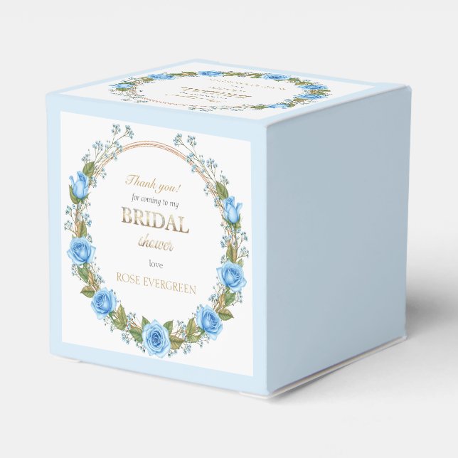 Eleganta dammiga blå rosor och gips presentaskar (Baksidan Sidan)