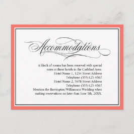 Eleganta detaljer Bröllopsboende Korall Vykort