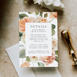 Eleganta detaljer från Peachy Rose bröllop Tilläggskort