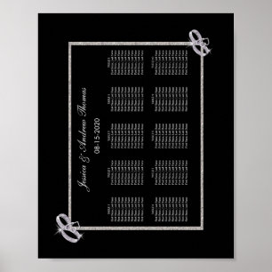 Eleganta diamant silver vigselringar sittplatssche poster