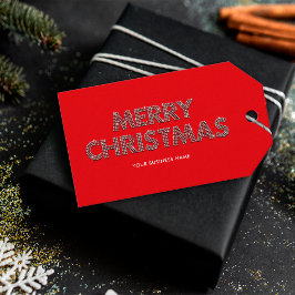 Eleganta diamanter God Jul Företag Rött Presentetikett