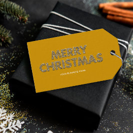 Eleganta diamanter God Jul Gul Företag Presentetikett