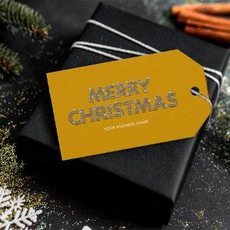 Eleganta diamanter God Jul Gul Företag Presentetikett