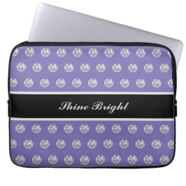 Eleganta diamanter på lavendelblå bärbar dator laptop fodral
