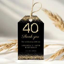 Eleganta Diamonds 40-årsfest Tacksam Presentetikett