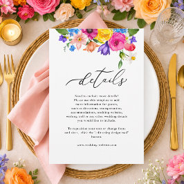 Eleganta djärva färgglada blomsterdetaljer från br tilläggskort