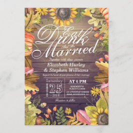 Eleganta EAT Drink & Be Married Bröllopsinbjudning Inbjudningar