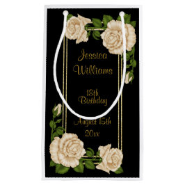 Eleganta elfenbensrosor & guldglitter 18-årsdag