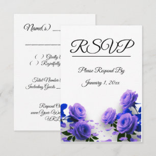 Eleganta Enkla Blå Rosor Kärlek är i Blom Wedding OSA Kort