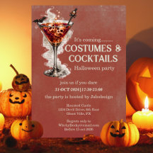 Eleganta Enkla Kostymer Cocktailar Halloweenfest