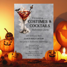Eleganta Enkla Kostymer Cocktailar Halloweenfest