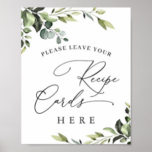 Eleganta Eukalyptus Receptkort Bröllopsdusch Poster