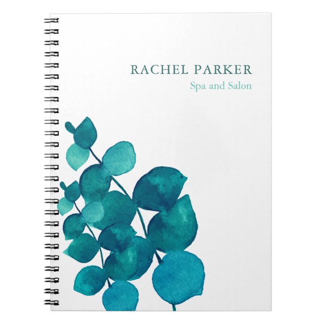 Eleganta eukalyptusblad anteckningsbok (Framsidan)