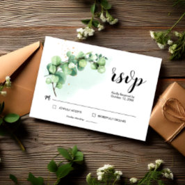 Eleganta Eukalyptusblad Grönska Bröllop RSVP OSA Kort
