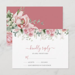 Eleganta eukalyptusblad grönska guldbröllop OSA kort